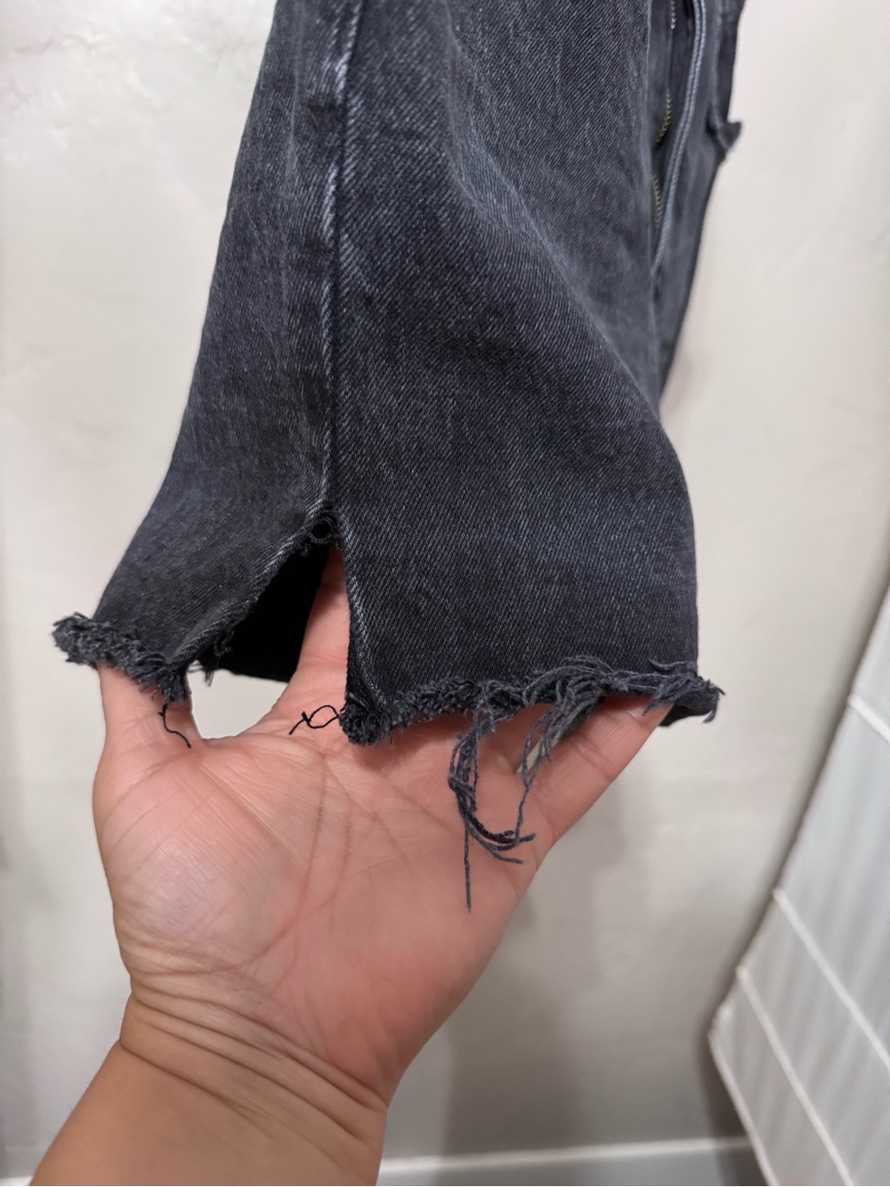 Abercrombie & Fitch Charcoal Distressed Denim Cutoffs - Picture 6 of 13
